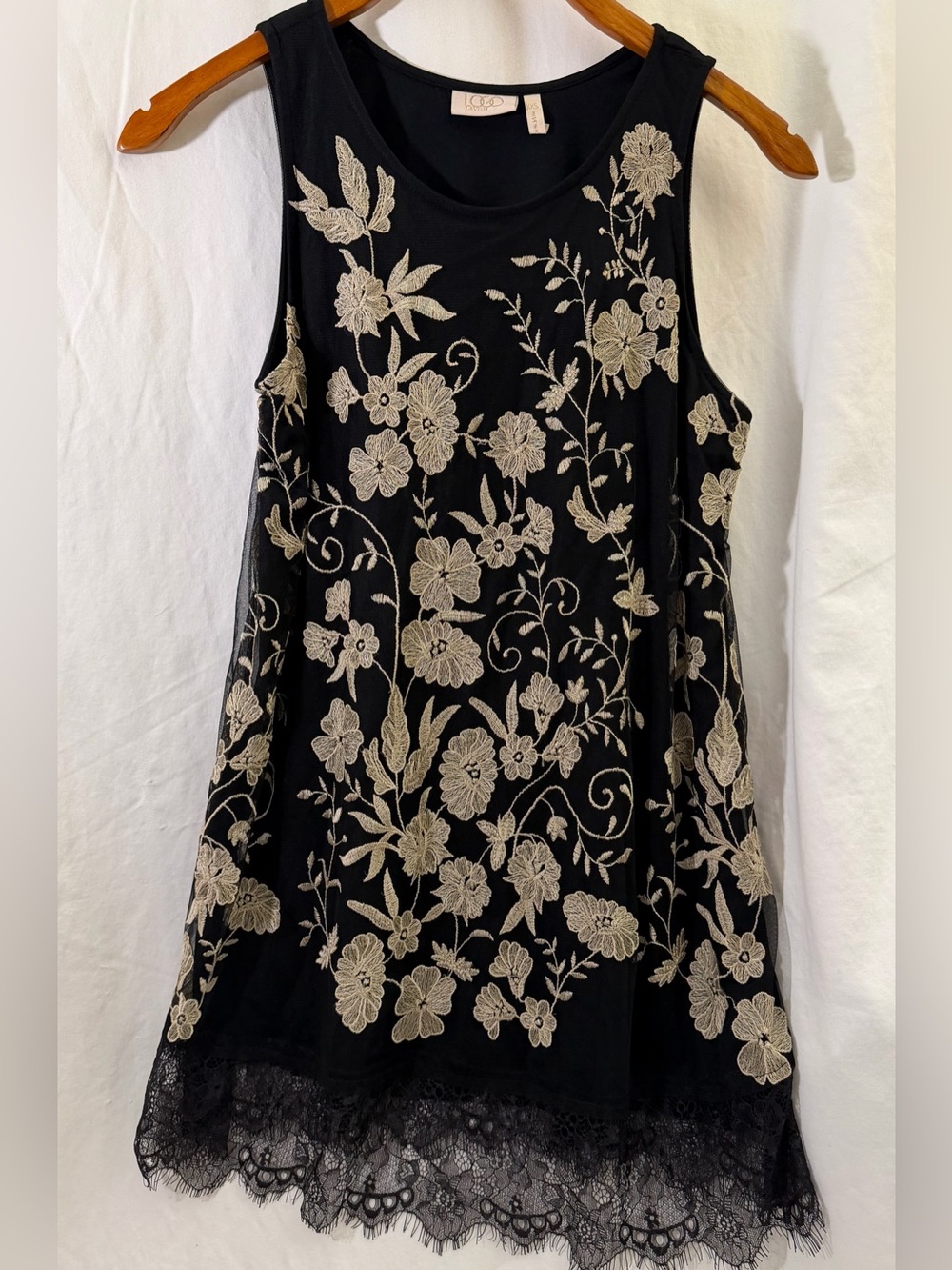 Logo Lavish summer dress embroidered with slip dress black size xxs - Picture 2 of 16